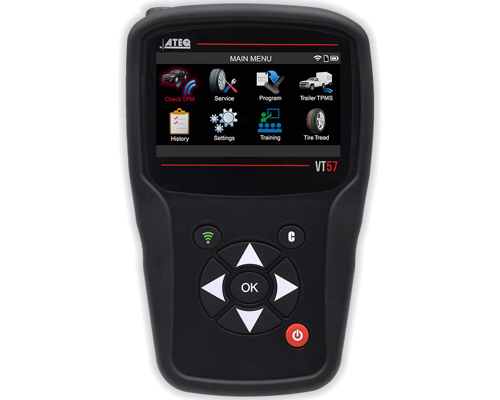 <p>Das brandneue VT57 mit einer brandneuen Touchscreen-Benutzeroberfläche, 100 % OEM-Sensor-Diagnoseabdeckung, 90 % OBD-Abdeckung, Erfassung der Reifenprofiltiefe, “Sync-ID” OBD-Technologie und vieles mehr. <br /><br />Ständige Live-Sensor-Updates und die Möglichkeit, WLAN zu verbinden, um sicherzustellen, dass der VT57 die neueste Abdeckung zur Verfügung hat.</p>